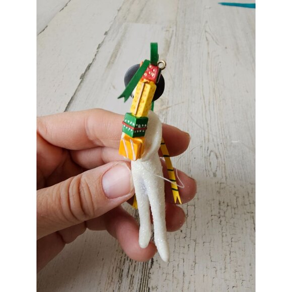 Dept 56 krinkles Mini pencil snowman present scarf glitter ornament Xmas tree - Picture 2 of 7